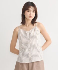 earth music&ecology Ｓｅｔ２点　ドロストショートシャツ＋キャミブラウス