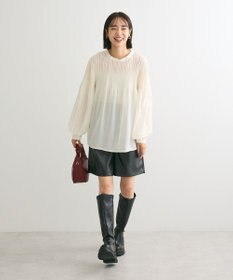 Green Parks マジョリカプリーツブラウス