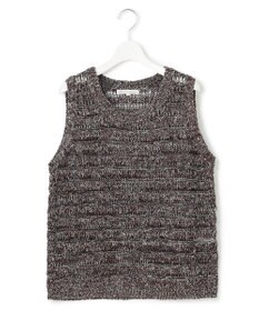 23区 【洗える】テープミックススカシ ノースリーブ ニット