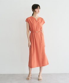 YECCA VECCA リネンライクスキッパーワンピース