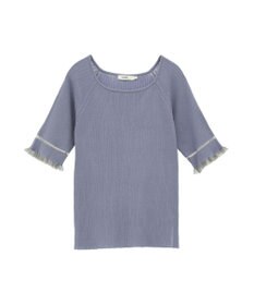 earth music&ecology ポイントシアーフリルニットプルオーバー