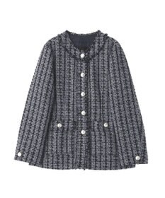 YECCA VECCA ノーカラーツイードジャケット