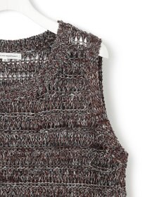 23区 【洗える】テープミックススカシ ノースリーブ ニット