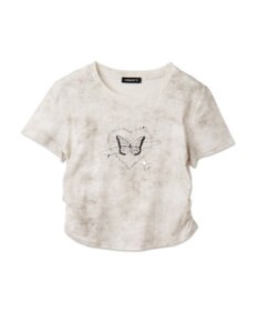 WEGO メタリックバタフライサークルロゴT