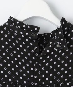 J.PRESS LADIES S 【洗える】ピーチサテン 幾何プリント ブラウス