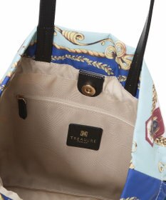 TOPKAPI 【TREASURE TOPKAPI】マイルドサテン スカーフ柄 巾着 トート バッグ