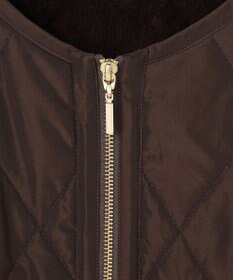 ANY SIS S フェイクファーコンビキルティング アウター