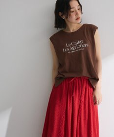 Green Parks ノースリーブフェミニンロゴプルオーバー