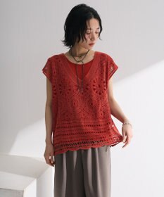 Green Parks ＳＥＴ２点クロシェプルオーバー＋タンクトップ