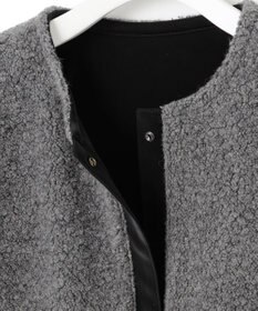 ICB 【リバーシブル着用可能】 ラミネートパイルキルト ミドル丈コート