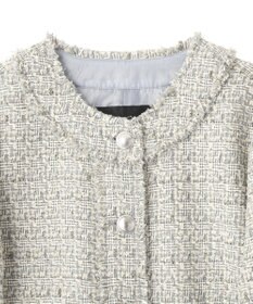 YECCA VECCA ノーカラーツイードジャケット