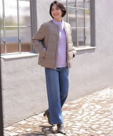 J.PRESS LADIES S 裏起毛ストレッチ デニム ワイド パンツ
