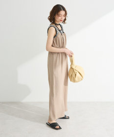 Green Parks 胸元バルーンウエストリボンサロペット