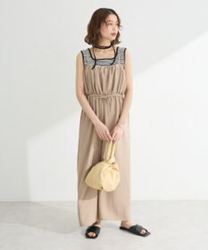 Green Parks 胸元バルーンウエストリボンサロペット