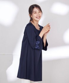 Tiaclasse 【洗える】グログランリボン付きフリル袖チュニック