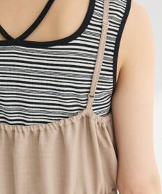 Green Parks 胸元バルーンウエストリボンサロペット