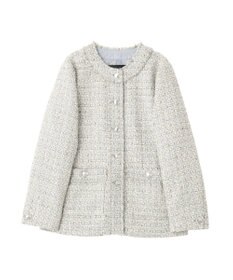 YECCA VECCA ノーカラーツイードジャケット
