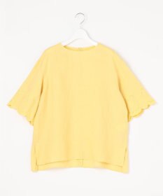 自由区 【XSサイズ～/洗える/セット可】エンブロイダリーリネンフレア袖 ブラウス