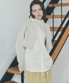 YECCA VECCA ZIPニットレイヤードフーディーシャツ