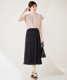 ANY SIS S 【UVカット・接触冷感・撥水・汗ジミ防止】プレーティングジャージー フレンチスリーブ カットソー