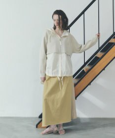 YECCA VECCA ZIPニットレイヤードフーディーシャツ