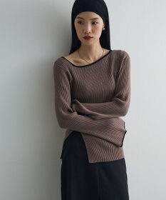 Green Parks 前後２ｗａｙアシンメトリー袖フレアリブニット