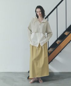 YECCA VECCA ZIPニットレイヤードフーディーシャツ