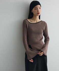 Green Parks 前後２ｗａｙアシンメトリー袖フレアリブニット