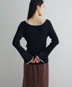 Green Parks 前後２ｗａｙアシンメトリー袖フレアリブニット