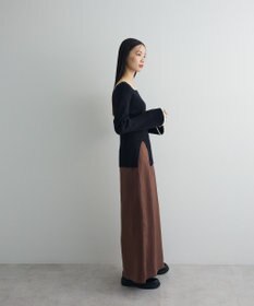 Green Parks 前後２ｗａｙアシンメトリー袖フレアリブニット