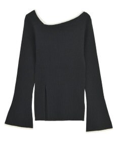 Green Parks 前後２ｗａｙアシンメトリー袖フレアリブニット