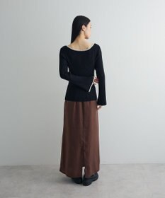 Green Parks 前後２ｗａｙアシンメトリー袖フレアリブニット