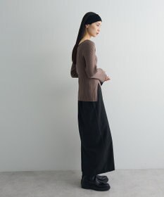 Green Parks 前後２ｗａｙアシンメトリー袖フレアリブニット