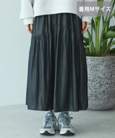 AMERICAN HOLIC 【選べる丈】チンツ加工ティアードスカート