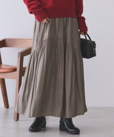 AMERICAN HOLIC 【選べる丈】チンツ加工ティアードスカート