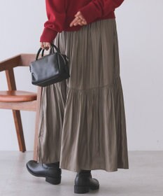 AMERICAN HOLIC 【選べる丈】チンツ加工ティアードスカート