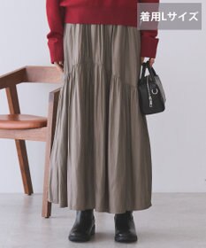 AMERICAN HOLIC 【選べる丈】チンツ加工ティアードスカート