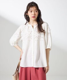 ANY SIS L 【洗える】カットワークエンブロイダリー ブラウス