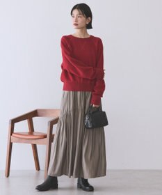 AMERICAN HOLIC 【選べる丈】チンツ加工ティアードスカート