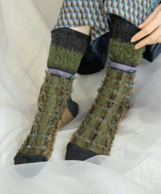 COQ 【MEN】BLOCK FLAG チェック リバーシブルファーソックス