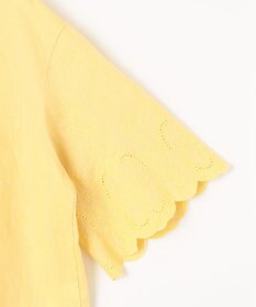 自由区 【XSサイズ～/洗える/セット可】エンブロイダリーリネンフレア袖 ブラウス