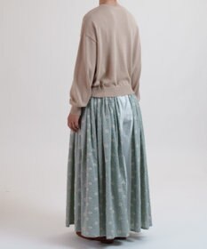 muuc 花モチーフ付きコットンニットカーディガン