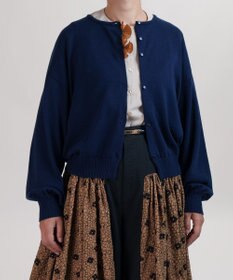 muuc 花モチーフ付きコットンニットカーディガン