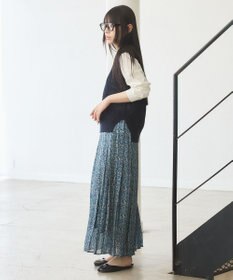 J.PRESS YORK STREET 【WOMEN】オリジナルタイルプリント ワイドプリーツスカート