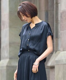 自由区 【XSサイズあり/洗える】ビンテージサテン ブラウス