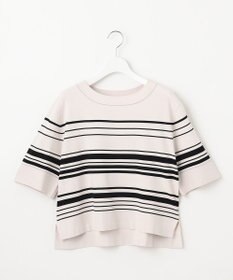 J.PRESS LADIES 【洗える】RAYON ELITE STRETCH ボーダー ニットT