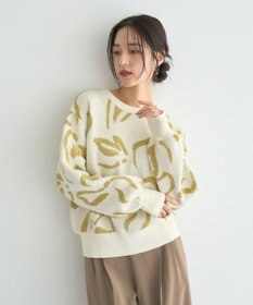 YECCA VECCA アート柄ふくれジャガードニット