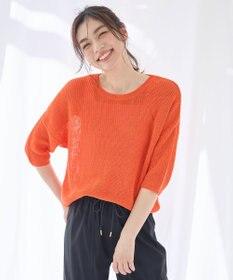 ANY 【洗濯機可/アンチピリング】ギマハーフスリーブニット