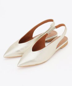 自由区 【WEB限定カラーあり】ワイドストラップ サンダル シャンパンゴールド