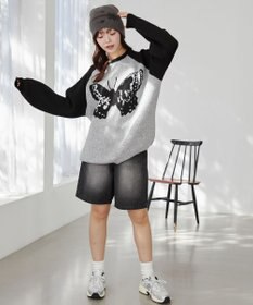 WEGO フラッフィーグラフィックBIGニットプルオーバー